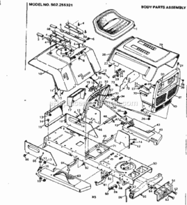 Page B Diagram and Parts List for 502255321  Craftsman Lawn Tractor