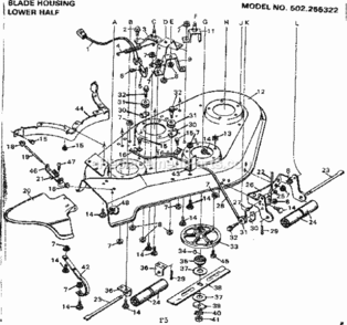 Page F Diagram and Parts List for 502255322  Craftsman Lawn Tractor