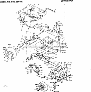 Page C Diagram and Parts List for 502256037  Craftsman Lawn Tractor