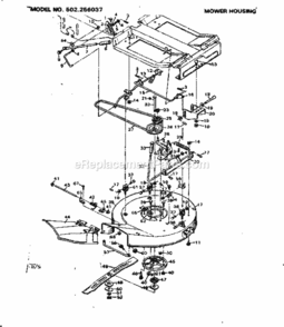 Page D Diagram and Parts List for 502256037  Craftsman Lawn Tractor