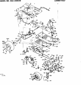 Page C Diagram and Parts List for 502256038  Craftsman Lawn Tractor