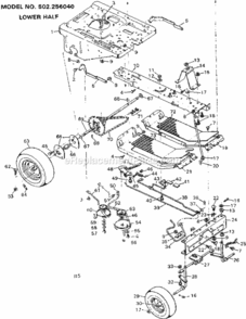 Page B Diagram and Parts List for 502256040  Craftsman Lawn Tractor