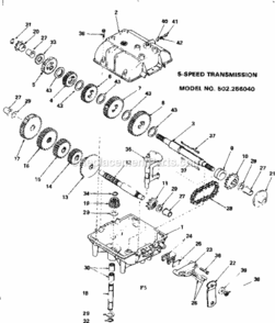 Page F Diagram and Parts List for 502256040  Craftsman Lawn Tractor