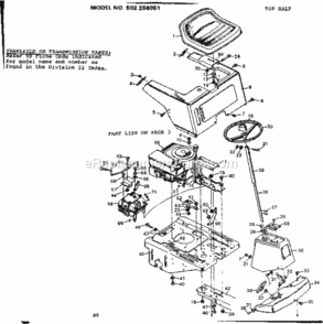 Page B Diagram and Parts List for 502256051  Craftsman Lawn Tractor