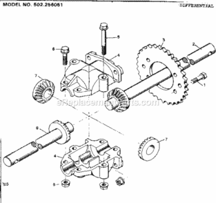 Page E Diagram and Parts List for 502256051  Craftsman Lawn Tractor