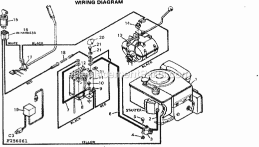 Page C Diagram and Parts List for 502256061  Craftsman Lawn Tractor