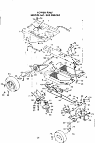 Page C Diagram and Parts List for 502256063  Craftsman Lawn Tractor