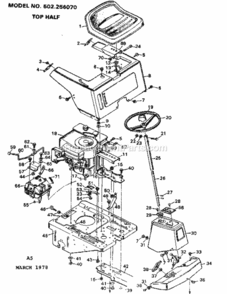Page A Diagram and Parts List for 502256070  Craftsman Lawn Tractor