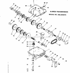 Page E Diagram and Parts List for 502256070  Craftsman Lawn Tractor