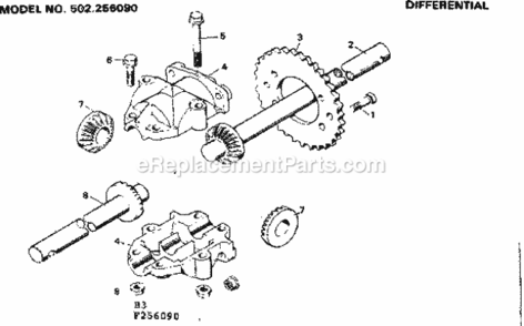 Page B Diagram and Parts List for 502256090  Craftsman Lawn Tractor