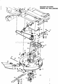 Page E Diagram and Parts List for 502256090  Craftsman Lawn Tractor
