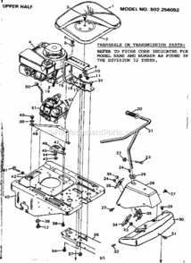 Page B Diagram and Parts List for 502256092  Craftsman Lawn Tractor