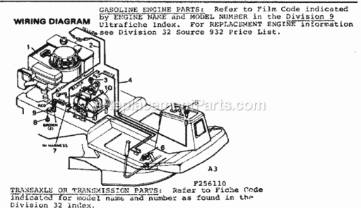 Page A Diagram and Parts List for 502256110  Craftsman Lawn Tractor