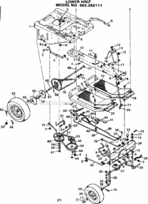 Page D Diagram and Parts List for 502256111  Craftsman Lawn Tractor