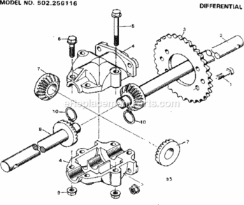 Page B Diagram and Parts List for 502256116  Craftsman Lawn Tractor