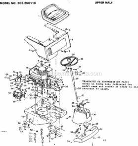 Page C Diagram and Parts List for 502256116  Craftsman Lawn Tractor