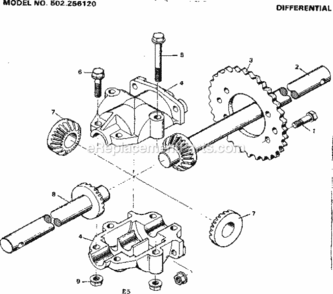 Page E Diagram and Parts List for 502256120  Craftsman Lawn Tractor