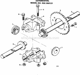 Page E Diagram and Parts List for 502256121  Craftsman Lawn Tractor