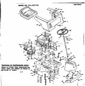 Page B Diagram and Parts List for 502256128  Craftsman Lawn Tractor