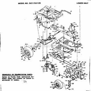 Page C Diagram and Parts List for 502256128  Craftsman Lawn Tractor