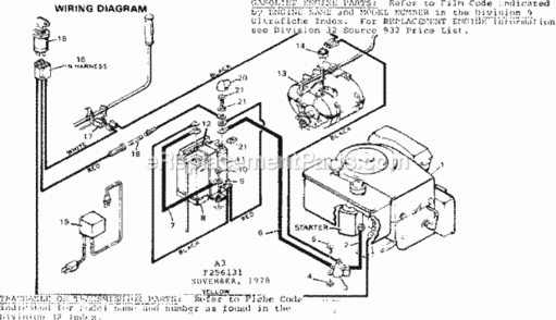 Page A Diagram and Parts List for 502256131  Craftsman Lawn Tractor