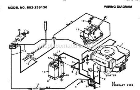 Page A Diagram and Parts List for 502256136  Craftsman Lawn Tractor