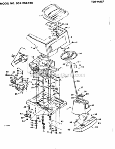 Page B Diagram and Parts List for 502256136  Craftsman Lawn Tractor
