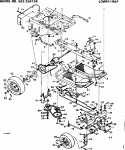Page C Diagram and Parts List for 502256136  Craftsman Lawn Tractor