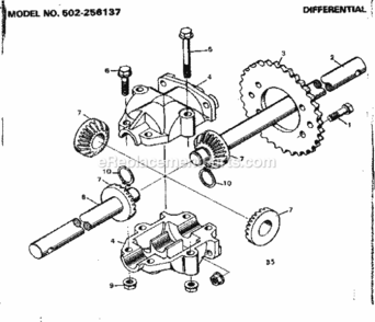 Page B Diagram and Parts List for 502256137  Craftsman Lawn Tractor