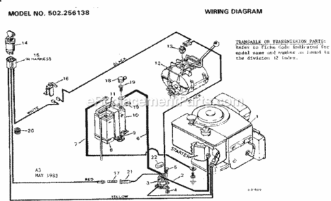 Page A Diagram and Parts List for 502256138  Craftsman Lawn Tractor