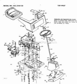 Page B Diagram and Parts List for 502256138  Craftsman Lawn Tractor