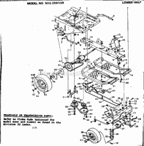 Page C Diagram and Parts List for 502256139  Craftsman Lawn Tractor