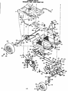 Page C Diagram and Parts List for 502256140  Craftsman Lawn Tractor