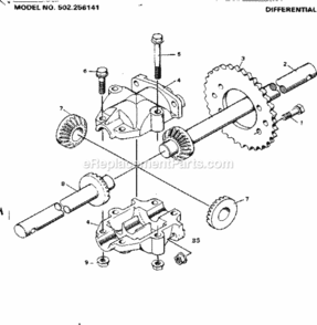 Page E Diagram and Parts List for 502256141  Craftsman Lawn Tractor