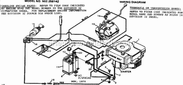 Page A Diagram and Parts List for 502256142  Craftsman Lawn Tractor