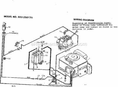 Page E Diagram and Parts List for 502256170  Craftsman Lawn Tractor