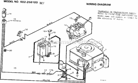 Page C Diagram and Parts List for 502256180  Craftsman Lawn Tractor