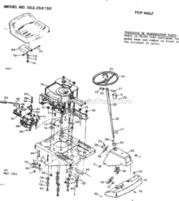 Page A Diagram and Parts List for 502256190  Craftsman Lawn Tractor