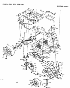 Page B Diagram and Parts List for 502256190  Craftsman Lawn Tractor