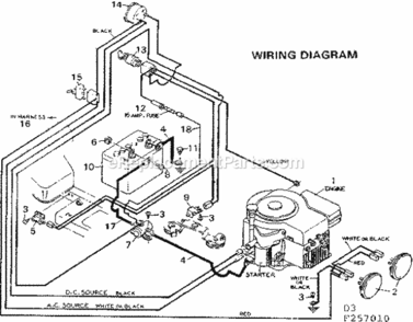 Page D Diagram and Parts List for 502257010  Craftsman Lawn Tractor
