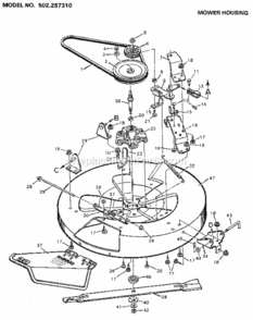 Page E Diagram and Parts List for 502257310  Craftsman Lawn Tractor