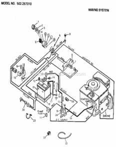 Page F Diagram and Parts List for 502257310  Craftsman Lawn Tractor
