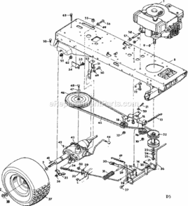 Page D Diagram and Parts List for 50225810  Craftsman Lawn Tractor