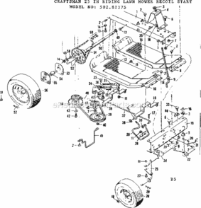 Page B Diagram and Parts List for 50281375  Craftsman Lawn Tractor