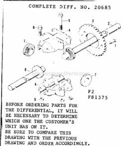 Page F Diagram and Parts List for 50281375  Craftsman Lawn Tractor
