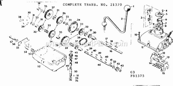 Page G Diagram and Parts List for 50281375  Craftsman Lawn Tractor