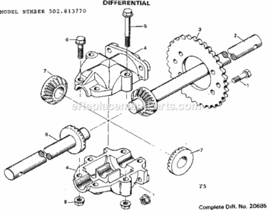 Page F Diagram and Parts List for 502813770  Craftsman Lawn Tractor