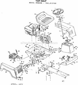 Page A Diagram and Parts List for 502813780  Craftsman Lawn Tractor