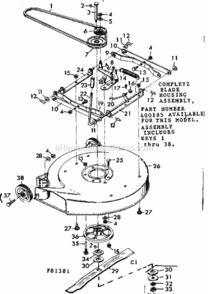Page C Diagram and Parts List for 50281381  Craftsman Lawn Tractor