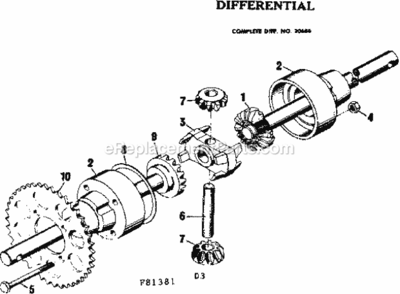 Page D Diagram and Parts List for 50281381  Craftsman Lawn Tractor